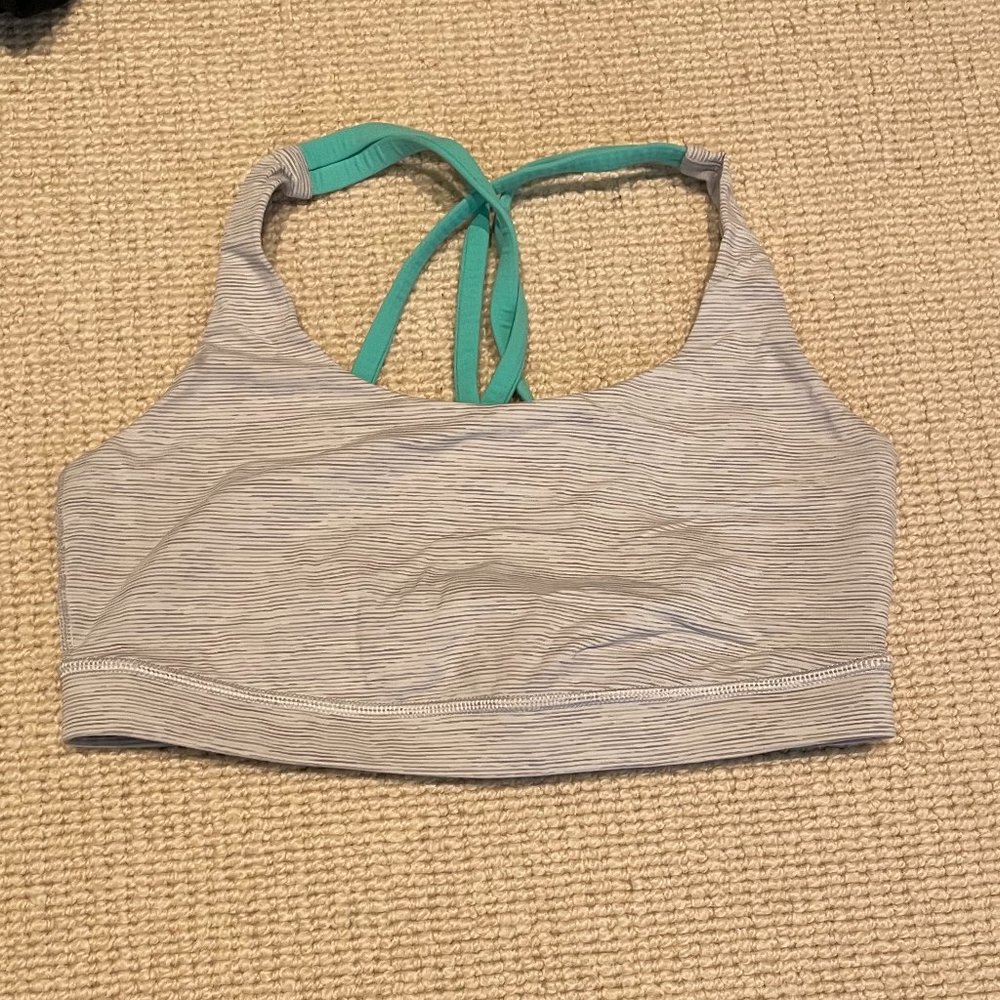 Lulu Lemon Grey & Green Sports Bra